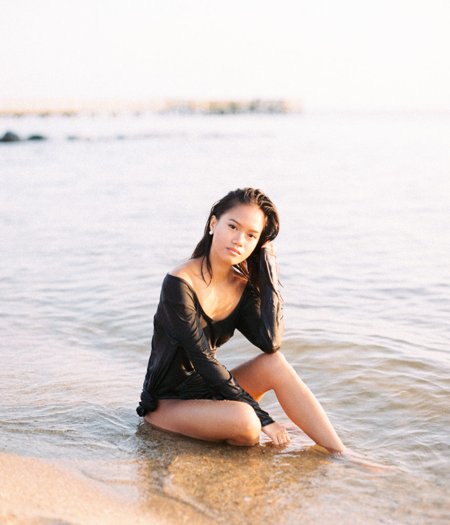 Nikon F100 portrait on the beach