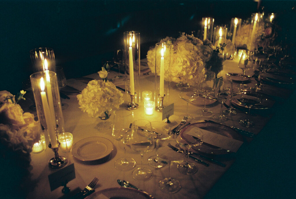 A wedding table at the St. Regis Hotel in Washington, DC