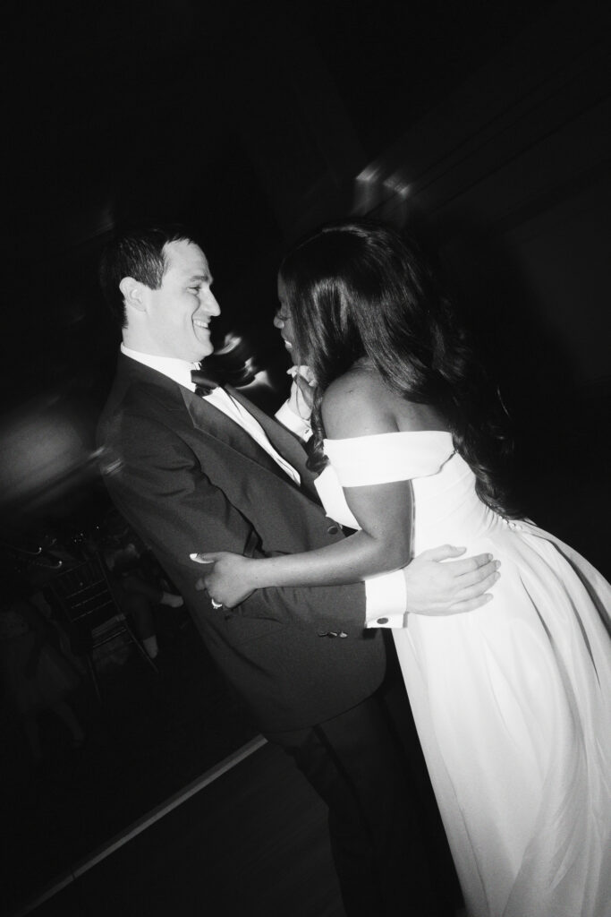 A Union Station wedding couple dances during their reception in Washington DC