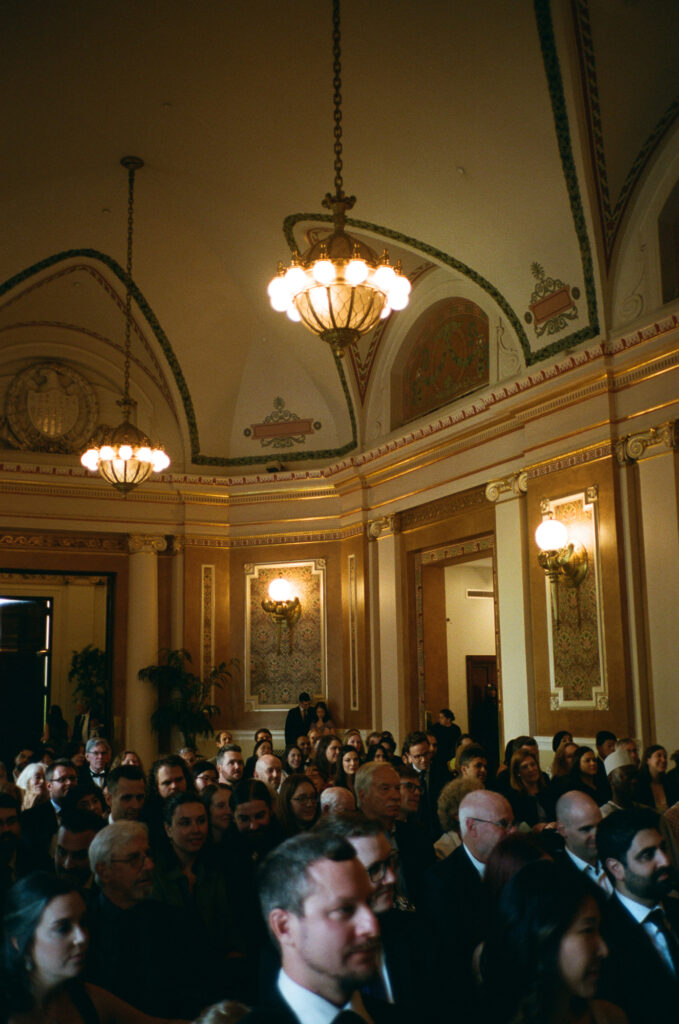 Guest sit for a wedding ceremony in Washington DC