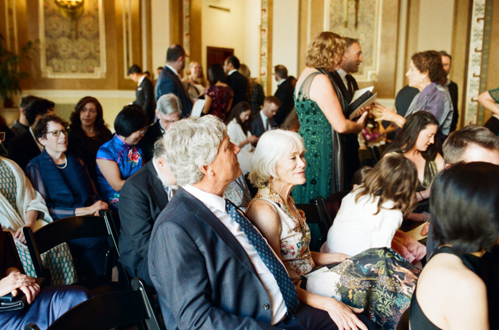 Union Station wedding guest sit for the ceremony in Washington DC