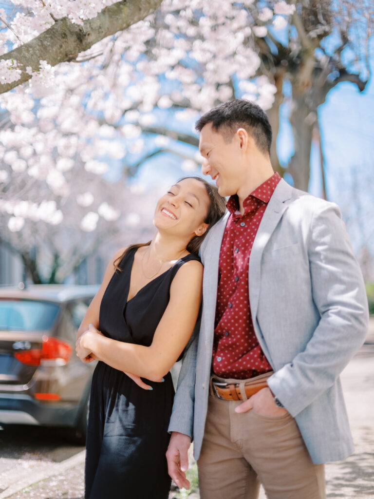 Alexandria couple poses in one of the top dc engagement session locations